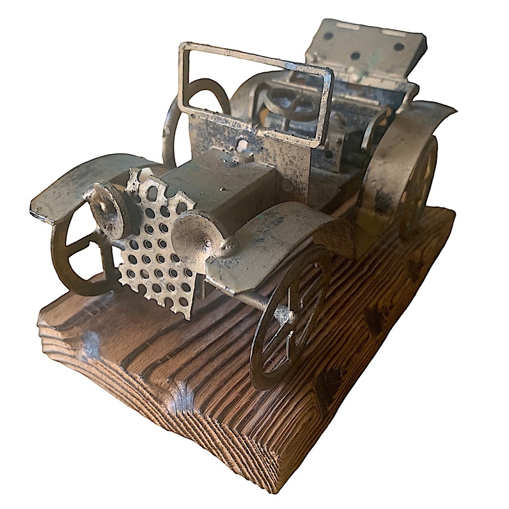 Vintage Sterner Antique Brutalist Metal Modal T Car Sculpture